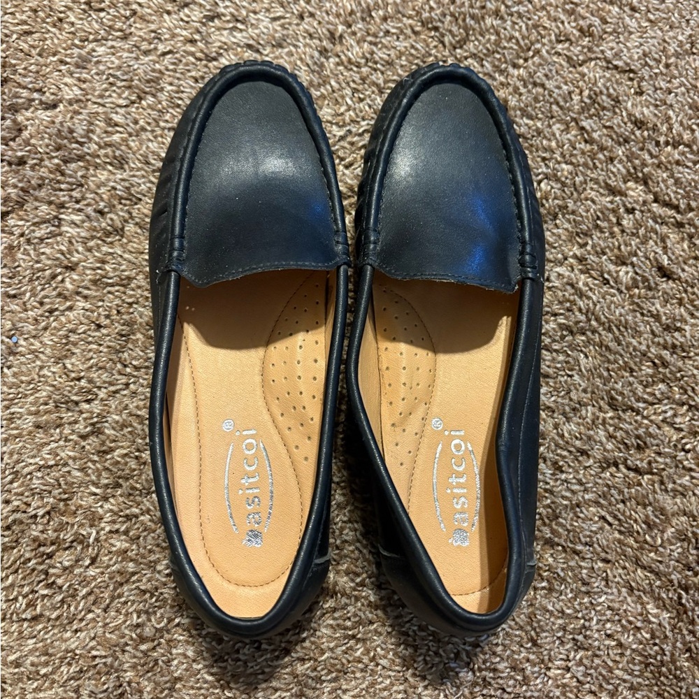 Asitcoi plain black mules
